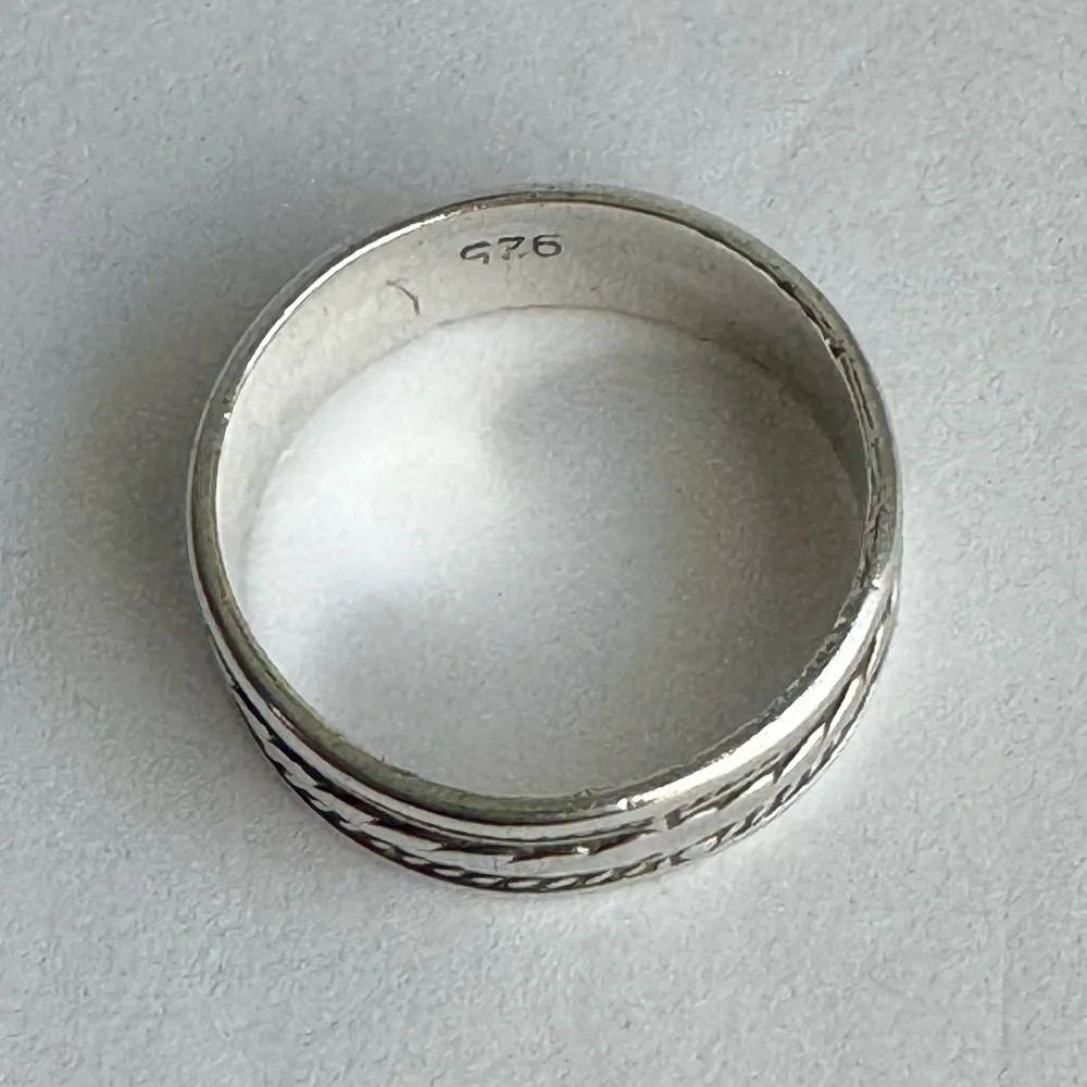 Vintage Sterling Silver Band Ring Textured Rope Simple‎ Unisex 925 Size 6.25